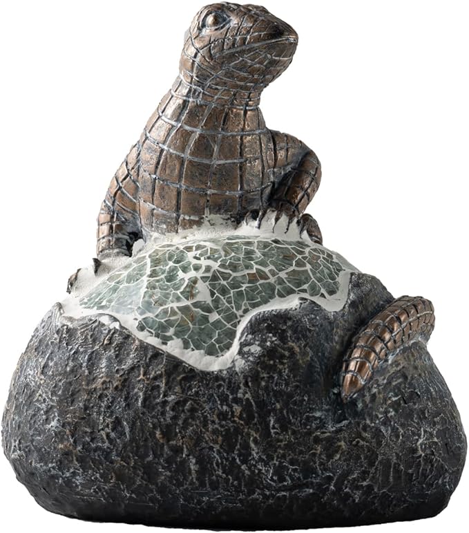 Solar Garden Outdoor Statues Lizard with LED Lights - Lawn Decor Lizard Statue for Patio, Balcony, Yard Ornament - Unique Housewarming Gifts