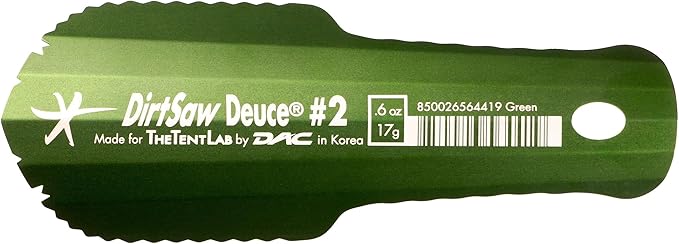 DirtSaw® Deuce #2 - .6 oz Ultralight Backpacking Trowel, Color: Green