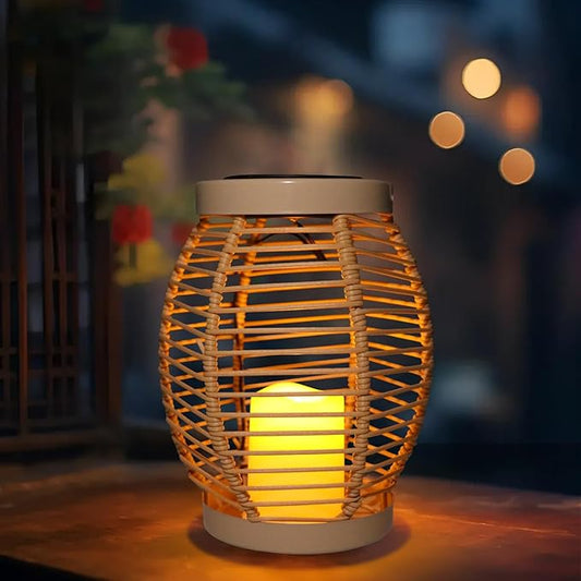 Solar Lanterns, Hanging Outdoor Lantern with LED Flickering Flameless Candles, Waterproof Outdoor Garden Lanterns Decorative for Patio, Porch,Deck, Yard, Table Decor