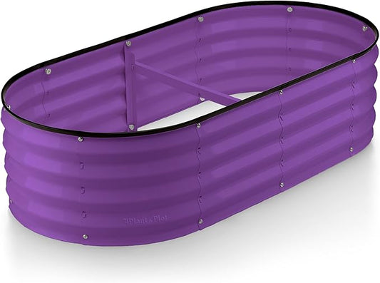 Galvanized Raised Garden Beds Outdoor // 4×2×1 ft Planter Raised Beds for Gardening, Vegetables, Flowers // Large Metal Garden Box (Purple) // Patented Tool-Free Design