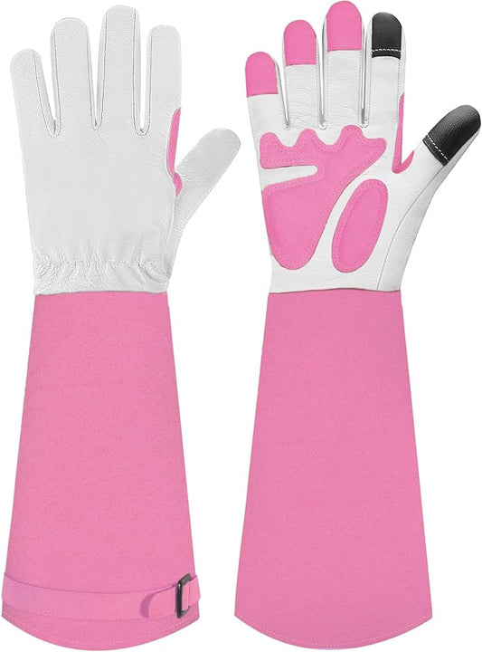 Long-Gardening-Gloves for Women/Men - Thorn Proof Rose Pruning Gloves Heavy Duty Gauntlet-L