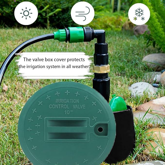 2PCS Sprinkler Valve Cover Irrigation Valve Box Cover Lid for Sprinkler Irrigation System Round Valve Overlapping Covers for Garden Outdoor Lawn Yard Sprinkler(10inch)