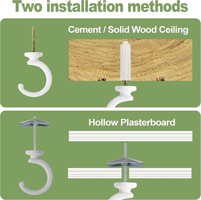 6pcs Ceiling Hooks for Hanging Plants,Hanging Hanging Lights Metal Small Hooks,Indoor Outdoor Wall Heavy Duty Plant Hanger Swag Hook