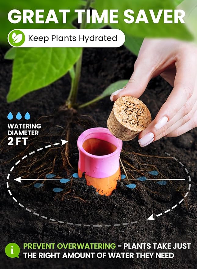 4 Pcs Ollas Terracotta Watering Pots Large- 14 Oz Self Watering Planter Insert Olla Watering System For 1-week Easy To Refill - Clay Plant Watering Globes For Outdoor & Indoor Plants [4, Bright]