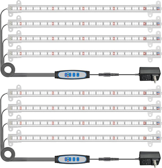 Wiaxulay Grow Lights for Indoor Plants Full Spectrum, 6000K LED Plant Grow Light Strips, Grow Lamp with Auto On/Off 6/12/16H Timer, 5 Dimmable Levels, 3 Switch Modes for Hydroponics Seedling
