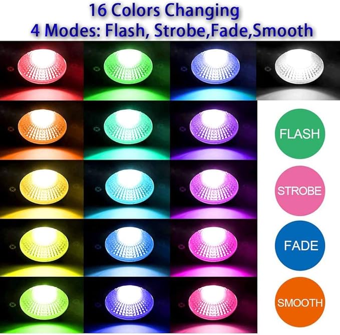 Pack of 2, 12V Low Voltage Outdoor LED Landscape Lights Waterproof Spotlight with Spike Stand for Driveway, Outdoor Lawn Lighting, Flood Garden, Yard (9W RGB)