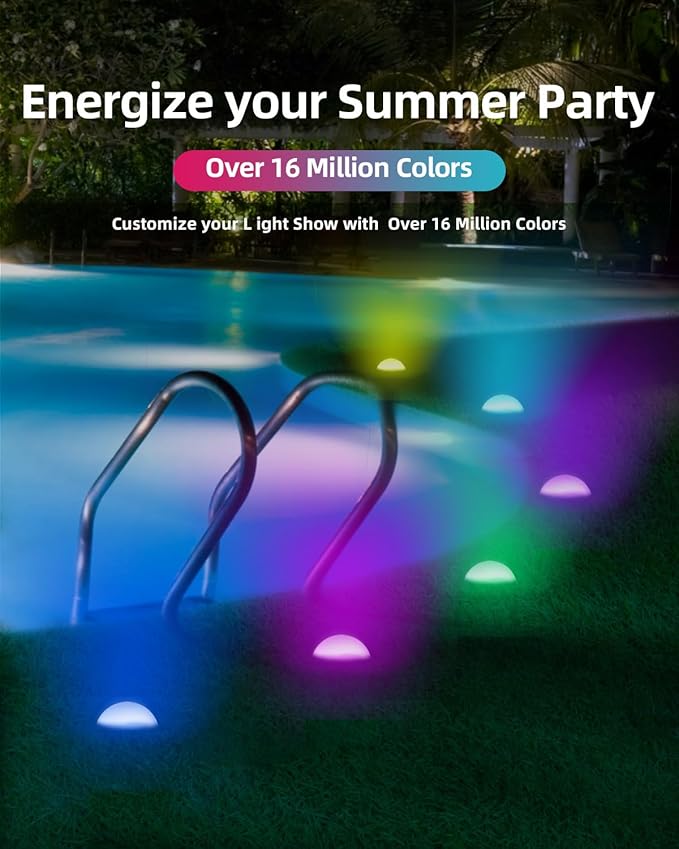 Outdoor Smart Ground Lights - 49.2FT 33Pack Pathway Light Remote & App Control, Color Changing Walkway Lighting Compatible with Alexa Halloween Christmas Outdoor Decor for Patio, Garden, Yard