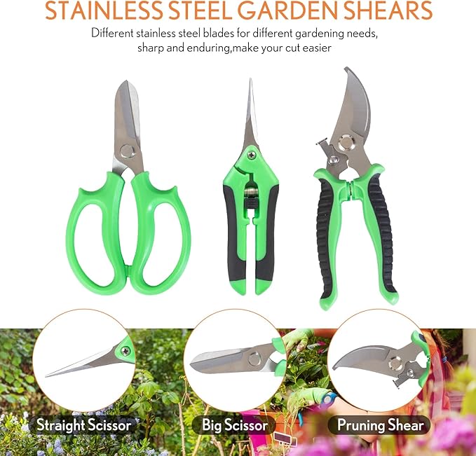 Bonsai Tools Kit 20 Pcs Garden Tools Set for Beginner, Includes Bonsai Wire Kit, Plant Mat, Pruning Shears, Bonsai Scissors, Succulent Tools in Leather Storage Bag, Gardening Gift for Women Men