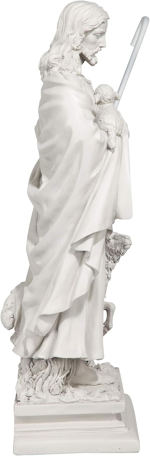 Design Toscano EU1785 Jesus The Good Shepherd Religious Garden Statue, 12 Inches Wide, 8 Inches Deep, 28 Inches High, Antique Stone Finish