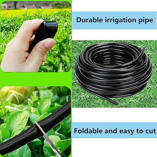 50Ft 5/16 "Dropper Blank Distribution Tube Irrigation Kit with 4Pack6 Fast Coupling Coupler for DIY Garden Irrigation System,Dropper and Drip Irrigation System kit (15m)