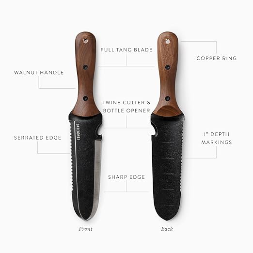 Barebones Hori Hori Classic - Garden Knife - Heat-Tempered Stainless Steel Blade and Walnut Handle