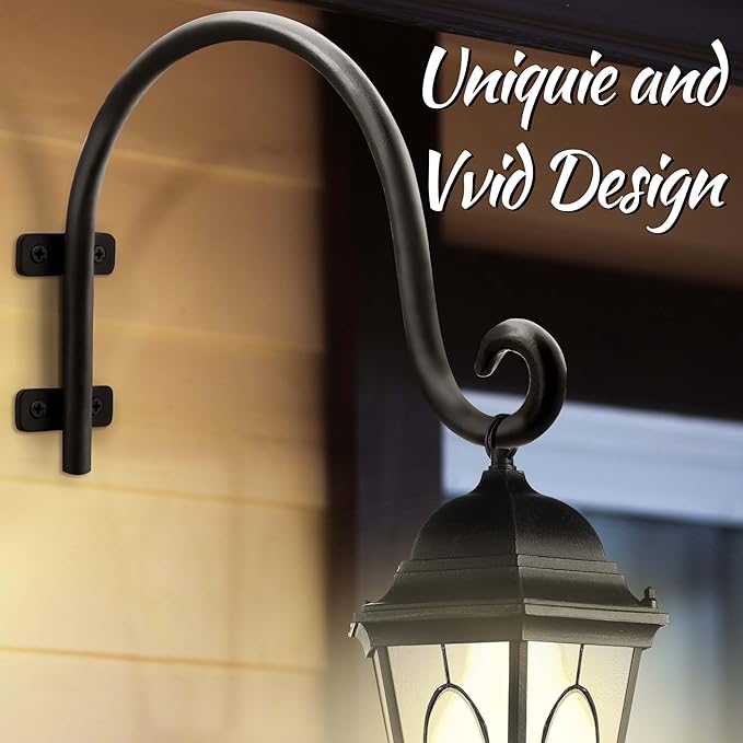 AJART Hanging Plant Hanger Outdoor: Bird Feeder Hangers for Outside - 8 inch Plant Hooks for Hanging Flower Baskets 2 Pieces