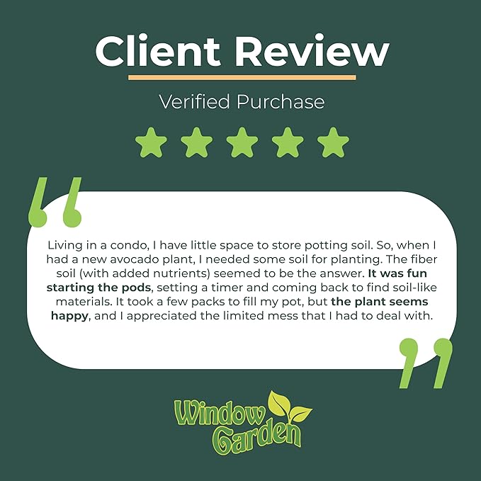 Premium Window Garden Potting Soil (Fiber Soil 10x - 1 QT Bags) for Indoor Plants, Home Garden