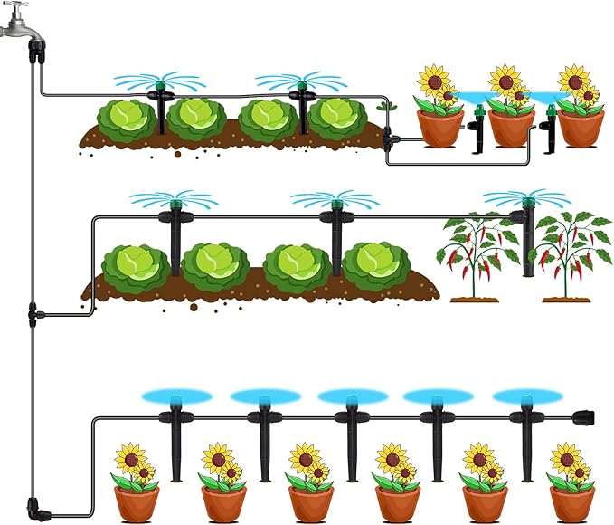 5 Pcs Double Head Hose Adapters,2-Way Connector Convert 3/4 Inch Female GHT to 1/4 Inch Irrigation Tubing Connectors,Garden Faucet Connectors for Irrigation Misting System