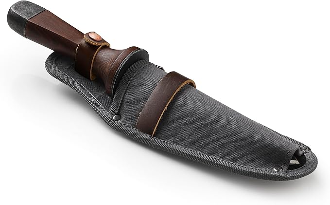 Barebones Hori Hori Ultimate - Garden Knife with Double-Edged Tempered Steel Blade, Walnut Handle, Ambidextrous Use, Japanese Knife Garden Tool for Weeding and Gardening (Tool & Sheath)