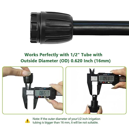 13 Pcs Drip Irrigation Fittings End Cap 1/2 Inch, In-Line Barbed Plug End Connector For 1/2 Inch Drip Tubing (0.60"-0.65" OD) Drip Line End Parts For Garden Irrigation Systems