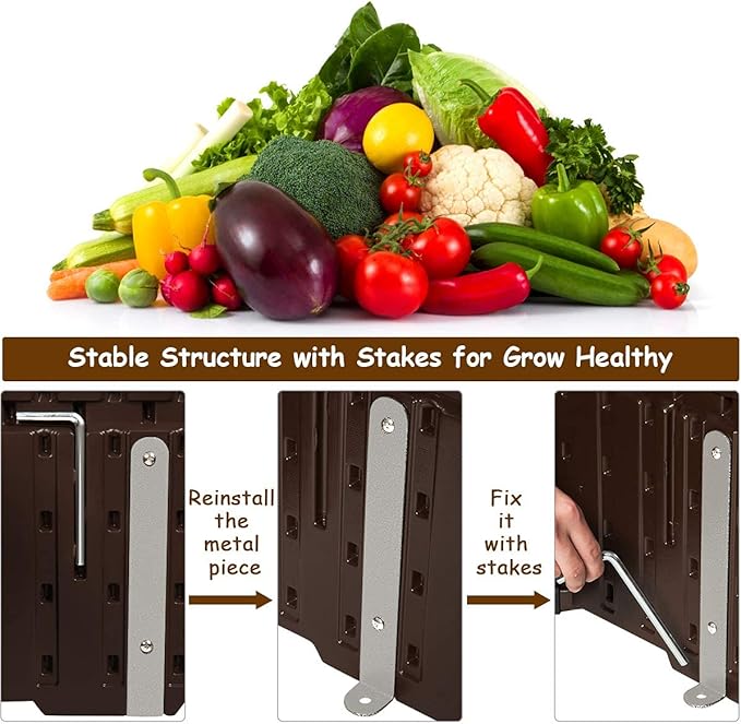 Giantex Raised Garden Bed, Planter for Flower Vegetables, Outdoor Plant Box Patio Backyard, Easy Assembly (48''Lx24''Wx12''H, Brown)