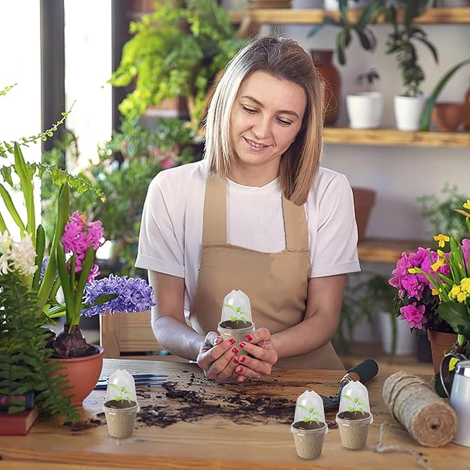 EBaokuup 40pcs Biodegradable Seeding Starter Pots for Planting - 2.3" Plant Nursery Pots with Humidity Dome - Peat Pots for Seedlings Garden Vegetable Flower Germination