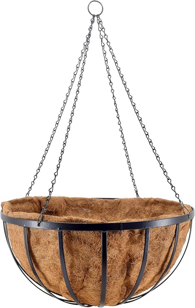 Arcadia Garden Products Round Hanging Planter Basket with Coco Liner 24 Inch