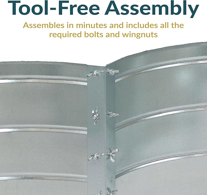 Sunnydaze Galvanized Raised Garden Bed - Metal Raised Bed for Gardening - Outdoor Planter Box for Flowers, Plants, and Vegetables - Silver - 12” H Clover