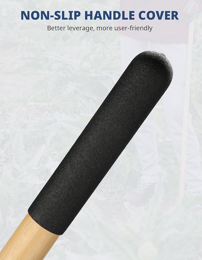 DEERFAMY Stand Up Weed Puller Tool with Long Handle, Manual Weeder with 3-Section Bamboo Construction & 4-Claw Steel Head Design, Gardening Hand Tool for Easy Weed Removal