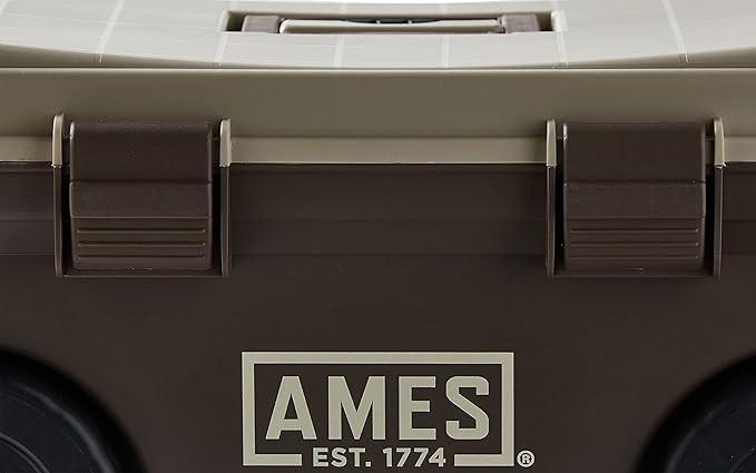 AMES 20213200 Rolling Lawn & Garden Storage Cart for Storing Tools & Cleaning Supplies, Lid Doubles as Seat, 225 lb. Weight Capacity