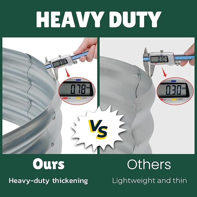 LINEX Galvanized Raised Garden Bed 6x3x1 ft, Metal Raised Garden Beds Outdoor Planter Boxes Clearance for Gardening Vegetables Flowers Herbs Above Ground