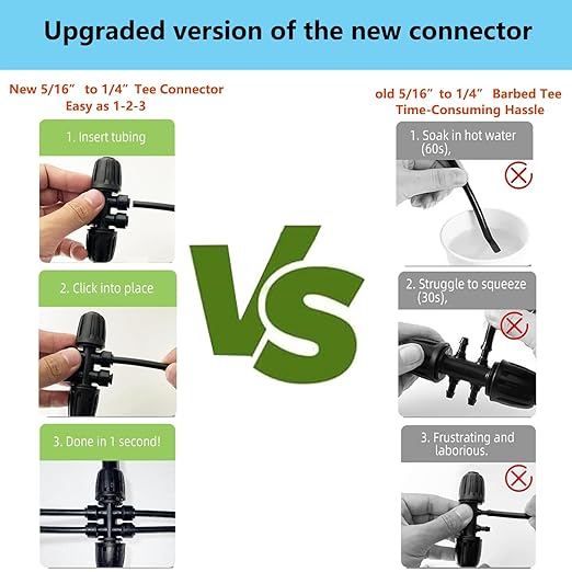 50Ft 5/16 "Dropper Blank Distribution Tube Irrigation Kit with 4Pack6 Fast Coupling Coupler for DIY Garden Irrigation System,Dropper and Drip Irrigation System kit (15m)