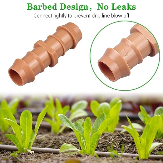 Drip Irrigation Barbed Coupling：20 Pack Drip Irrigation Coupler Parts Fits for 1/2 Inch Drip Irrigation Tubing 17mm 0.600" ID Coupling Connectors for Patio Lawn Garden