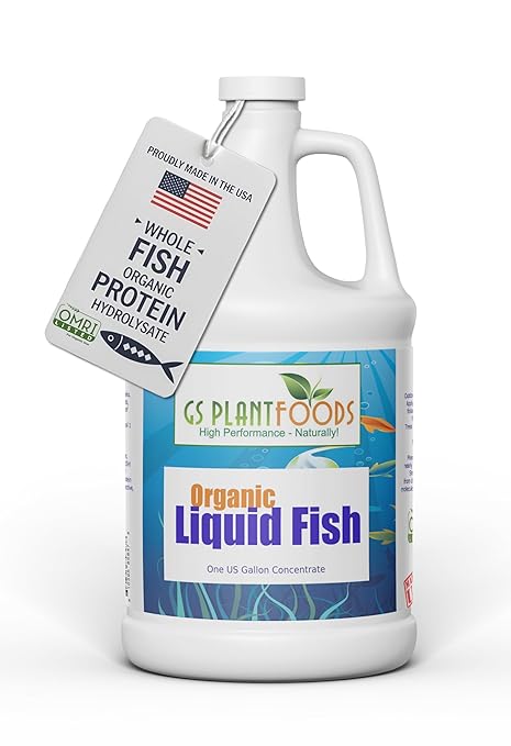 Organic Hydrolyzed Liquid Fish Fertilizer by GS Plant Foods (1 Gallon)