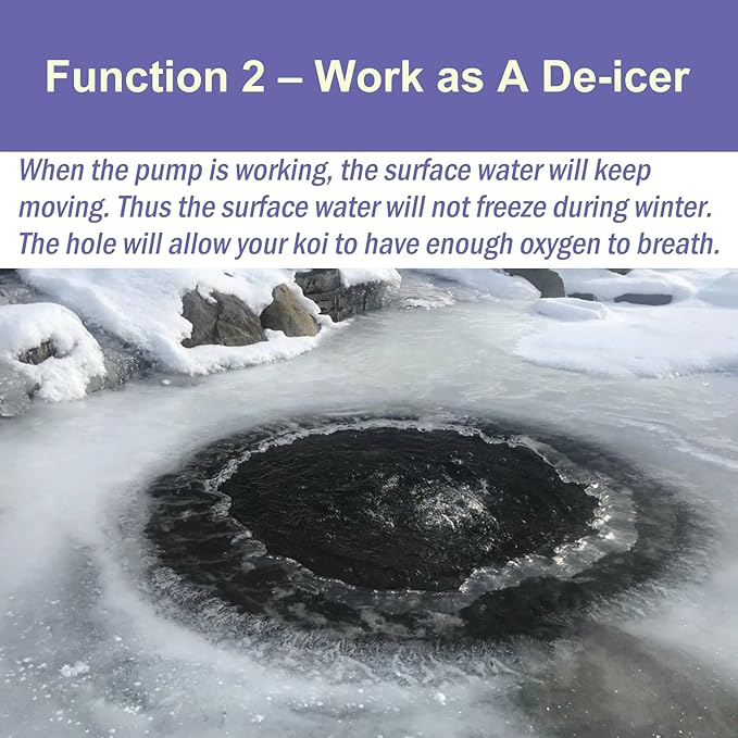 AquaMiracle All-in-One Pond Air Pump Koi Pond Aerator for Pond up to 2000 Gallons Pond Deicer Pond Aeration Kit with 2&4 Outlets Air Stones Airline Tubing Check Valves