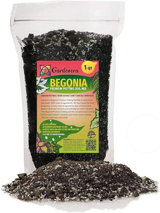 Elevate Your Begonia with Gardenera's Organic Soil Blend - Cultivate Healthier and More Vibrant Flowers - 1 Quart