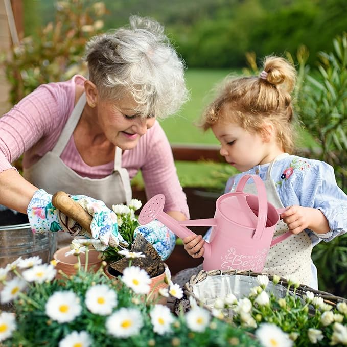 Gifts for Grandma, Gardening Gifts for Women,Grandma Gifts from Grandkids, Best Gifts for Grandma, Nana,Mimi,Gigi, Oma, Metal Watering Can for Indoor Plants,1/2 Gallon,Pink ﻿
