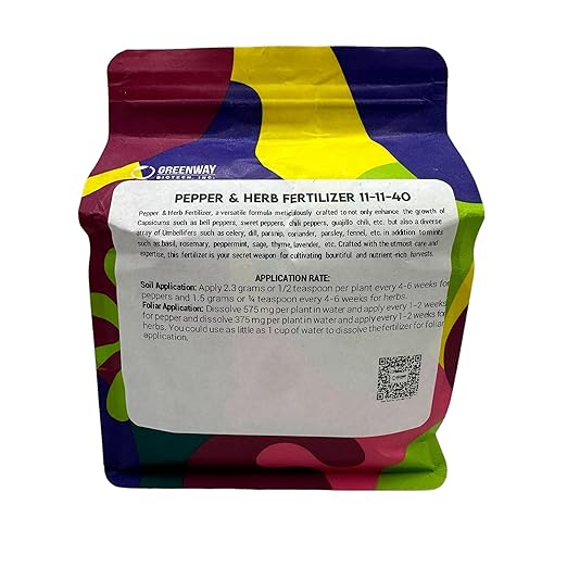 Greenway Biotech Pepper & Herb Fertilizer 11-11-40 Powder with Micronutrients and Trace Minerals- 100% Water Soluble Fertilizers (2 Pounds Makes 400 Gallons)