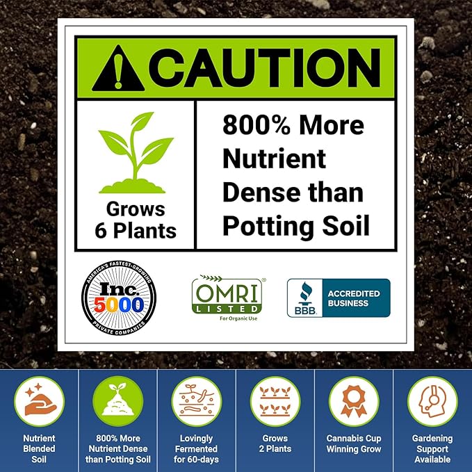 California Super Soil Premium 100% Organic Super Soil - 18+ Nutrient Blend - Living Soil Technology - Potting and Garden Soil for Indoor Grow Kit - 12Lbs Bag - Grows 4 Plants