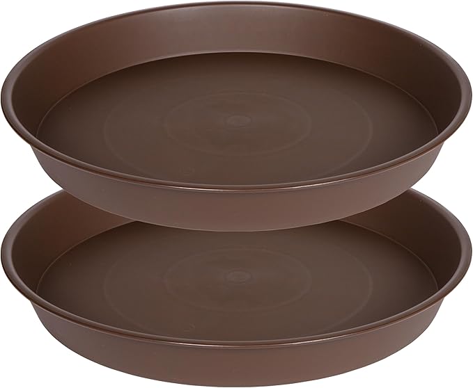 2 Pack of Bird Bath Bowl 12", 1.6" Depth, 10 12 inch Birdbath Bowls Dish Only for The Garden, Large Plant Saucer (12", Chocolate)