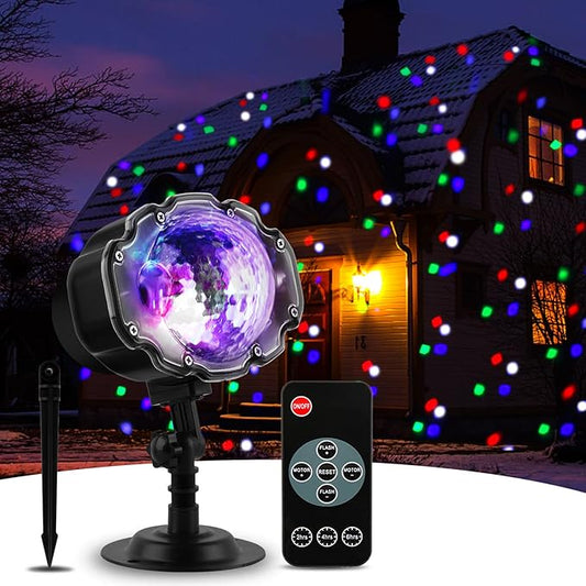 Christmas Snowfall Light Projector, Colored Snow Spots Projector, Holiday Projector with Remote Control, White Snow, for Halloween Xmas Party Wedding Garden Landscape Decoration(Snow Spot)