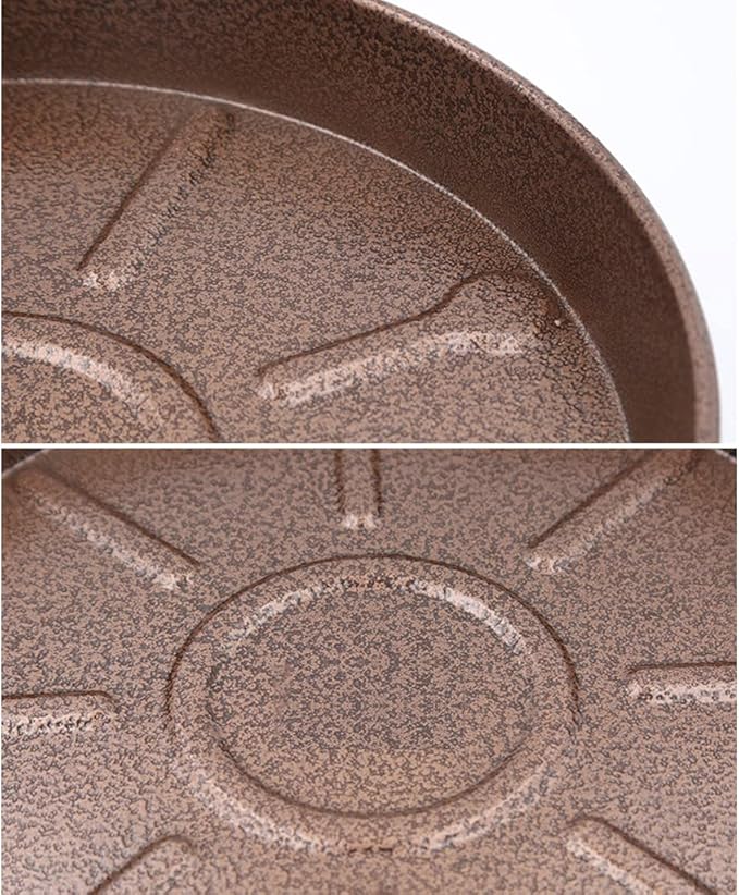 Artline 20" Round Plant Stand with Lockable Wheels 2 Pack, 480lb Heavy Duty for Indoor Outdoor, Large Rolling Planter Caddy on Casters to Carry Potted Flower Pot, Round Metal Tray NO Holes, Copper