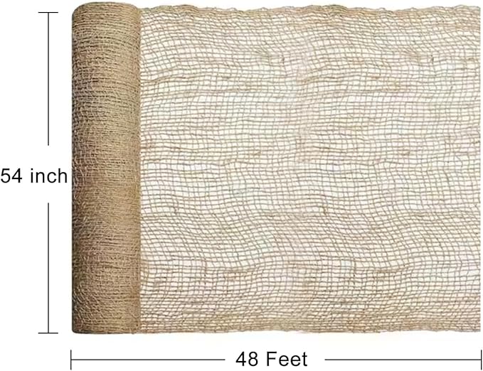 Agfabric Natural Jute Erosion Control,Jute Netting -54" Wide x48 feet Long Soil Saver Mesh Blanket