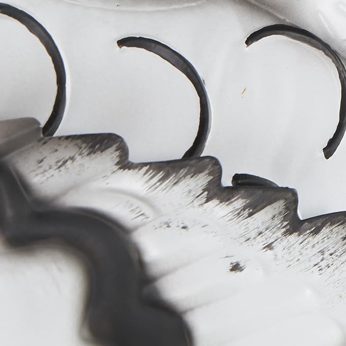 Deco 79 Metal Rooster Decorative Garden Sculpture Garden Statue with Black Texturing and Red Accents, Outdoor Sculpture 15" x 6" x 18", White