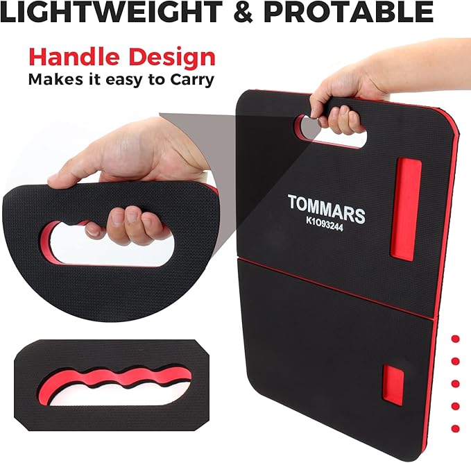 TOMMARS 0.9" Foldable Thick Kneeling Pad, 2 Fold Comfortable Foam Knee Pads Cushion Mat for Gardening, Yardwork, Workshop Repairing