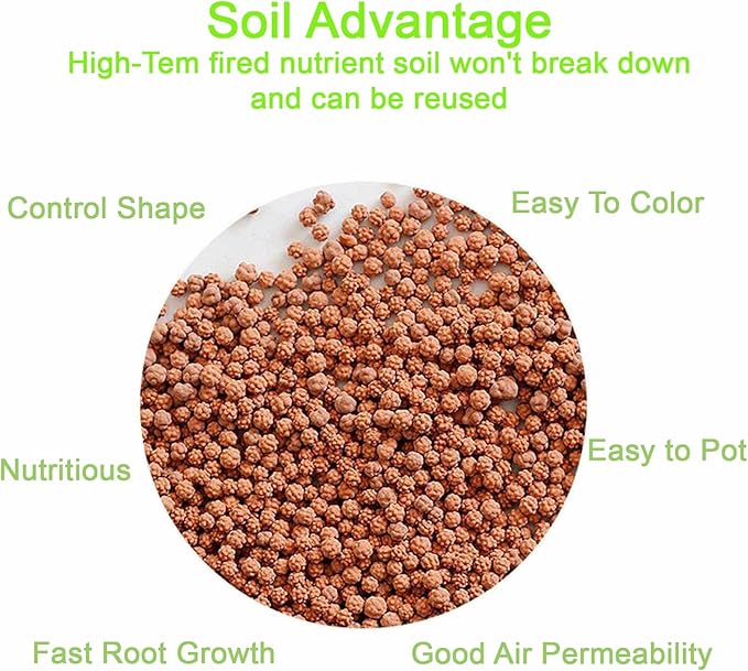 2.5lb Multi-Purpose Calcined Nutrient Soil for Lithops Succulent Cactus Promote Root Growth - Concave-Convex Shape Soil for Healthier, Stronger, and Larger Roots
