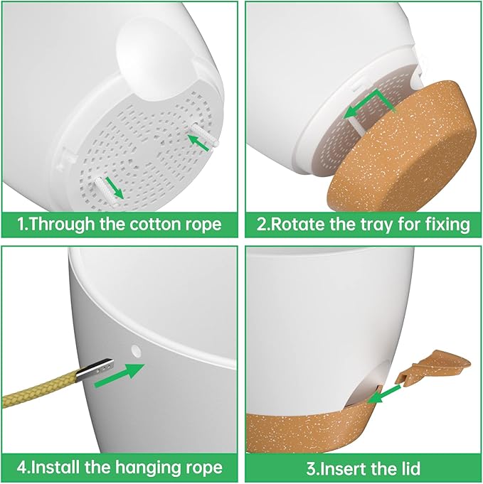 ZMTECH 10 Inch Hanging Planters for Indoor Outdoor Plants, 2 Pack Self Watering Hanging Plant Pots with Drainage Holes and Removable Saucer, Plastic Flower Hanging Pots with Watering Lip (White)