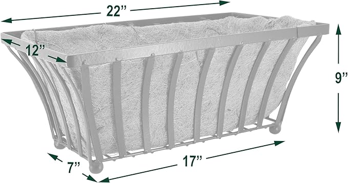 Arcadia Garden Products CB49 Solstice Series Rectangle Planter 22", Black