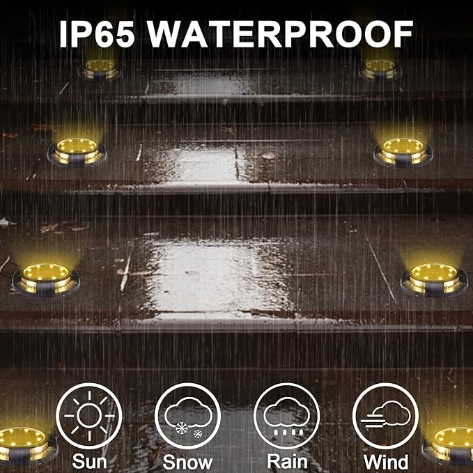 K.E.J. Solar Lights Outdoor Solar Lights for Outside 12 Pack Solar Lights Outdoor Waterproof Solar Garden Lights Landscape Lighting for Patio Pathway Lawn Yard Deck Driveway Walkway