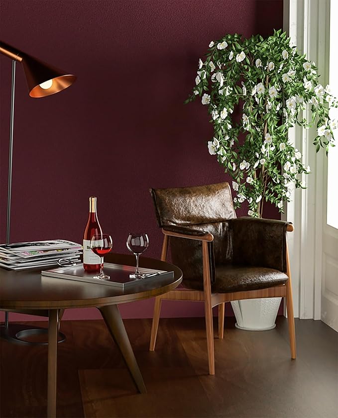 Dimoon 78.7''x17.7'' Red Peel and Stick Wallpaper Contact Paper Modern Self Adhesive Wall Paper Removable Renter Friendly Textured Solid Color Shelf Cabinet Vinyl Roll (78.7''x17.7'',Retro Red)