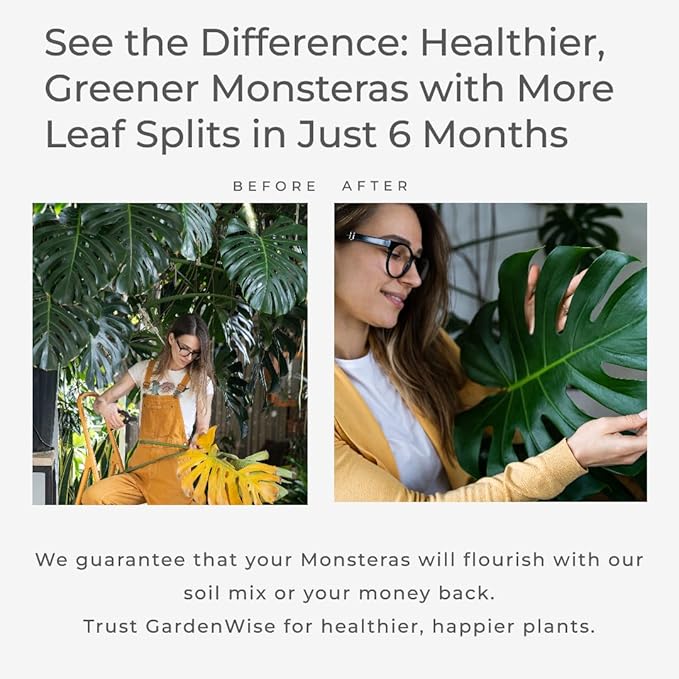 Monstera Potting Soil Mix – Organic, Fast-Draining, Chunky Soil with Coconut Coir & New Zealand Bark for Indoor Plants – Premium Fertilizer for Monstera Deliciosa, Albo & More (10 quarts)