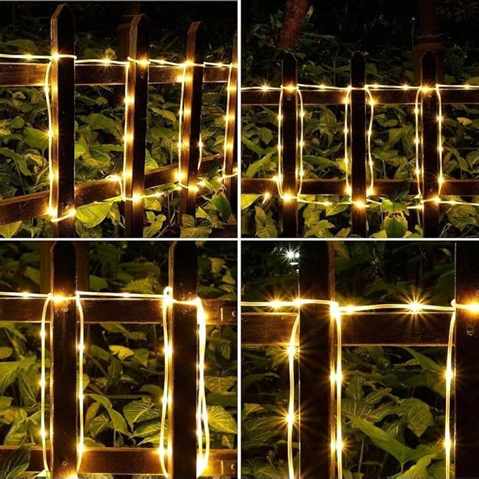 Solar Rope Light 3 Pack 39 FT 100 LEDs IP65 Waterproof Outdoor LED ‎Solar Outdoor Lights for Party Garden Yard Home Wedding Christmas Halloween Holiday Tree Decoration Lighting(3 Pack)