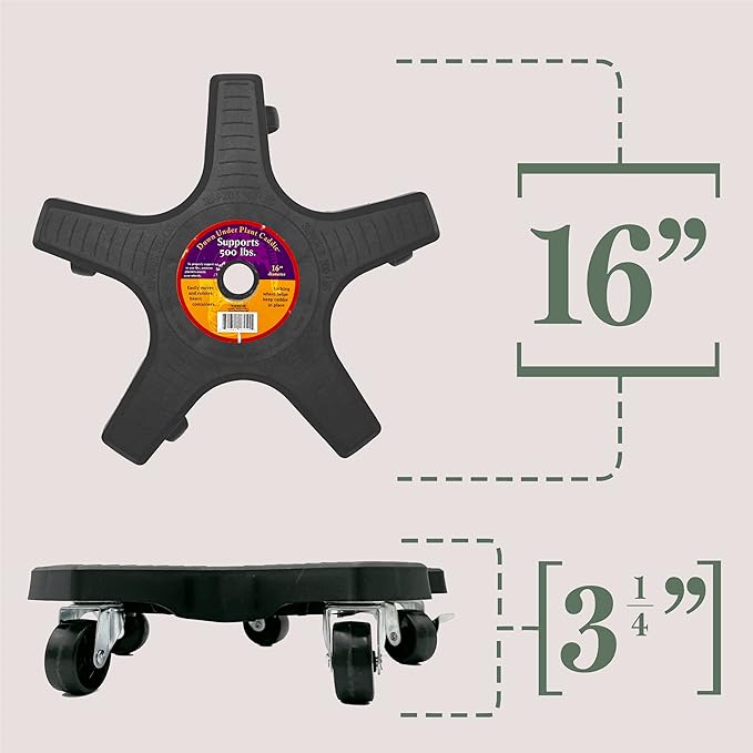 Bosmere S18410LVC Plant Caddie, 16", Charcoal