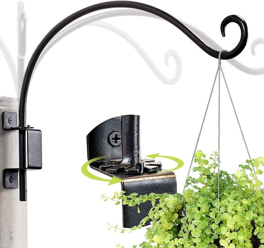 Qiang Ni Swivel Plant Hanger Bracket: Bird Feeder Hanger for Outdoor Wall Mount (16 - A, 16 Inch)